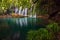 Stunning waterfalls over an emrald lake in deep green forest in Kursunlu Natural Park, Antalya, Turkey