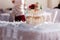 Stunning wedding cake and magnificent decoration. wedding decorated cake with smoke