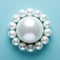 Stunning White Pearl on Turquoise Background