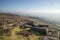 Stunning Winter landscape image of the Peak District in England viewed from Bamford Edge with Lose Hill and Mam Tor visible