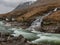 Stunning Winter landscape image of River Etive and Skyfall Etive Waterfalls in Scottish Highlands