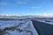 Stunning winter view of Old Military Road R115 traversing along the ridge of Wicklow Mountains, Co. Wicklow, Ireland