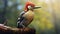 Stunning Woodpecker Wallpaper: Realistic Portrait With A Cartoonish Twist