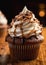 Stunningly Perfect Browny Cupcake with Whipped Cream and Chocola