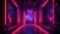 Stunningly Unique Design: Bright Purple and Coral Pink with Neon Lights and Shiny Walls