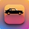 Stunt Driving Software App Style Icon. Generative AI.