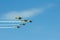 Stunt plane formation flying at Deva Airshow.