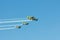 Stunt plane formation flying at Deva Airshow.