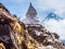Stupa as a memorial along the trekking route of Everest Base Camp in Nepal