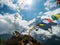 Stupa as a memorial along the trekking route of Everest Base Camp in Nepal