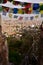 Stupa Boudhanath and colored flags, Nepal