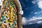 Stupa with Buddhist motif overlooking Leh Ladakh