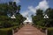 Stupa museum of Monk Luang Pu Khao Ananyo for Thai people and foreign travelers travel visit and respect praying at Wat Tham Klong