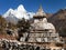 Stupa near Pangboche village with mount Ama Dablam