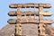 Stupa No 1, South Gateway, Closeup of carved Architrave, The Great Stupa, World Heritage Site, Sanchi,