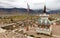 Stupa in Padum village Zanskar river and Padum monastery