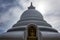 The stupa at the Peace Pagoda and Japanese Temple at Jungle Beach near Unawatuna in southern Sri Lanka.