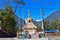 Stupa picture with the mountain landscape backdrop from Yuksom west Sikkim