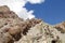 A stupa and Sedimentary rocks near Hemis monastery, Leh