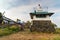 Stupa in Shad Tchup Ling Buddhist monastery on mountain Kachkanar. Russia