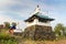 Stupa in Shad Tchup Ling Buddhist monastery on mountain Kachkanar. Russia