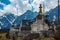 The stupa at Yumthang Valley in Lachung, North Sikkim, India