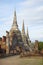 Stupas of the ancient Buddhist temple of Wat Phra Si Sanphet in the morning. Ayutthaya. Thailand