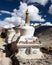 Stupas with beautiful clouds in Karsha gompa