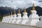 Stupas Infront of Sacred Buddhist Meili Mountain