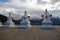 Stupas Infront of Sacred Buddhist Meili Mountain