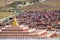 Stupas in tibetan Yarchen Gar Monastery In Sichuan, China.