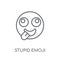 Stupid emoji linear icon. Modern outline Stupid emoji logo conce