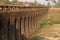 Sturdy corbeled arches of Angkor bridge,