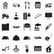 Sturdy house icons set, simple style