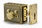 sturdy metal door lock, with solid brass hinge and deadbolt