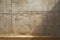 Sturdy rammed earth wall, formed from compact layers, natural tones