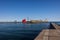 Sturgeon Bay Breakwater Lighthouse and Barge