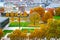 Stuttgart, autumn cityscape in the central park