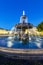 Stuttgart Castle square Schlossplatz Neues Schloss with fountain travel portrait format by night in Germany