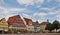 Stuttgart Esslingen in Germany with timber houses and a church