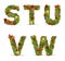 STUVW, christmas tree font