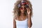 Style, fashion and women concept. Attractive sassy and cool blond hipster african american female with afro hairstyle