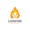 Style Logo Lion Fire Vector