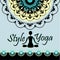 Style of yoga mandala pattern silhouette figure of a man in the