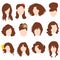 Styles hair silhouettes, woman hairstyle with brown hair