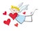 The stylised girl - an angel with hearts