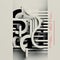 Stylised Letter Graphics By Bryan C S: Monochrome Abstraction And Layered Complexity