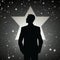 Stylised Starry Businessman Silhouette in Vintage Crystal Design (AI Generated