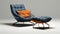 Stylish 3d Lounge Chair And Ottoman For Architects And Designers