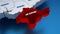 Stylish 3D map of Ukraine with Crimea region at focus highlighted in red